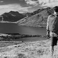 Buy canvas prints of Panorama The Remarkables Otago young adventure couple vacation by Spotmatik 