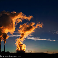 Buy canvas prints of Dawn sunlight near Industrial power plant Arizona USA by Spotmatik 