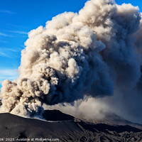 Buy canvas prints of Erupting smoke and ash from Mount Bromo summit  by Spotmatik 