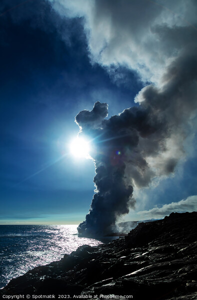 Big Island Hawaii Kilauea volcano hot steam rising Picture Board by Spotmatik 