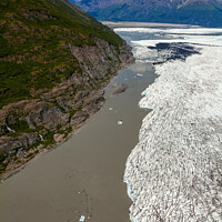 Buy canvas prints of Aerial Alaska view Knik glacier Chugach Mountains USA by Spotmatik 