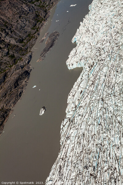 Aerial view of glacier ice shelf Alaska America Picture Board by Spotmatik 