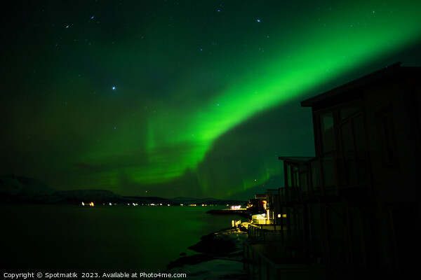 Northern Lights display in sky Arctic Circle Norway Picture Board by Spotmatik 