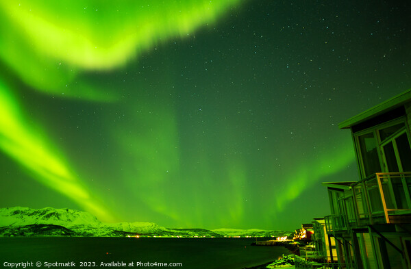 Northern Lights solar magnetic radiation Arctic Circle Norway Picture Board by Spotmatik 