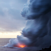 Buy canvas prints of Molten hot magma flowing seaward from Kilauea Hawaii by Spotmatik 