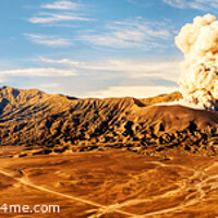 Buy canvas prints of Panoramic view Mount Bromo active volcanic eruption Indonesia  by Spotmatik 