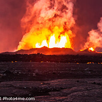 Buy canvas prints of Aerial Panoramic view volcanic lava open fissure Iceland by Spotmatik 