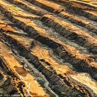 Buy canvas prints of Aerial Ft McMurray surface mining Oilsands Alberta Canada  by Spotmatik 