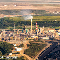 Buy canvas prints of Aerial Panorama view Oil Refinery near Oilsands mining  by Spotmatik 