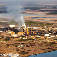 Buy canvas prints of Aerial Panoramic of view Petrochemical Oil Refinery Canada by Spotmatik 