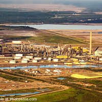Buy canvas prints of Aerial Panorama view of Petrochemical oil refinery Canada by Spotmatik 