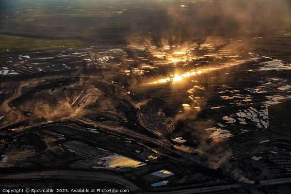 Aerial Canadian view of Oilsands Industrial surface mining  Picture Board by Spotmatik 