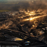 Buy canvas prints of Aerial Canadian view of Oilsands Industrial surface mining  by Spotmatik 