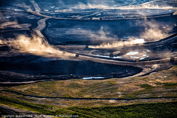 Aerial open pit Industrial surface mining for Oilsands  Picture Board by Spotmatik 