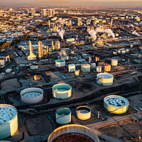 Buy canvas prints of Aerial of Petrochemical Industrial storage facility California  by Spotmatik 