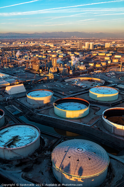 Aerial view of Industrial coastal Petrochemical refinery Picture Board by Spotmatik 