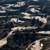 Buy canvas prints of Aerial downtown view of Los Angeles Ingelwood Oil Field USA by Spotmatik 