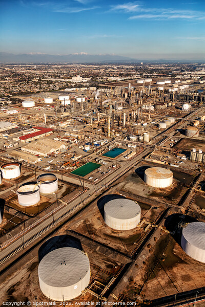 Aerial view of Industrial petrochemical plant Los Angeles  Picture Board by Spotmatik 