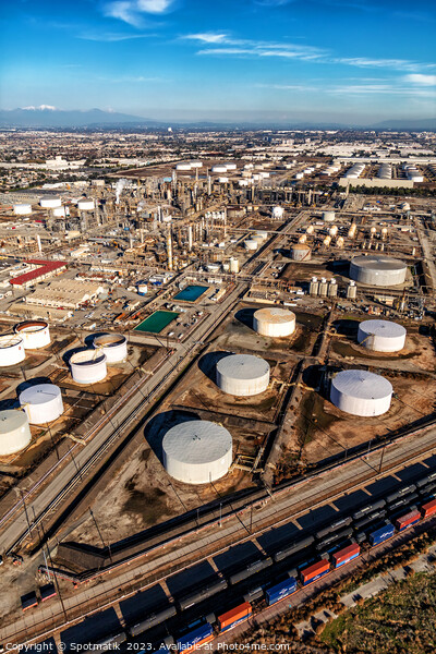 Aerial view oil refinery near Los Angeles California  Picture Board by Spotmatik 