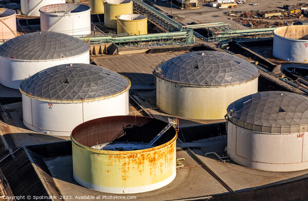 Aerial view of oil refinery near Los Angeles  Picture Board by Spotmatik 