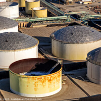 Buy canvas prints of Aerial view of oil refinery near Los Angeles  by Spotmatik 