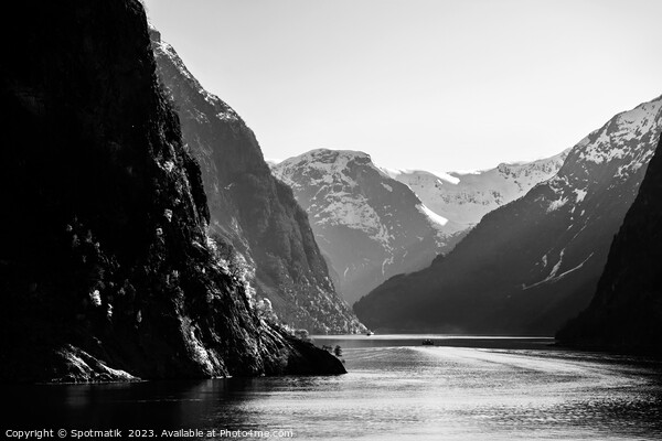 Norway travel mountain valley on glacial fjord Scandinavia Picture Board by Spotmatik 