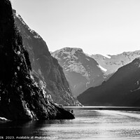 Buy canvas prints of Norway travel mountain valley on glacial fjord Scandinavia by Spotmatik 