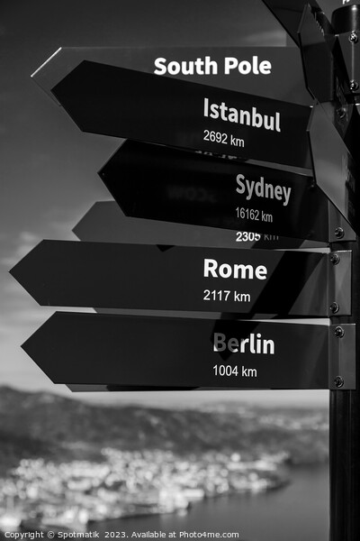 Travel Mile signpost places of the world to explore  Picture Board by Spotmatik 