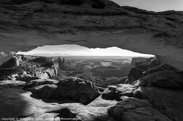 View of the rising sun Mesa sandstone Arch  Picture Board by Spotmatik 