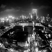 Buy canvas prints of Hong Kong illuminated city traffic and skyscrapers downtown  by Spotmatik 