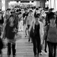 Buy canvas prints of Asian city commuters walking to work Hong Kong by Spotmatik 