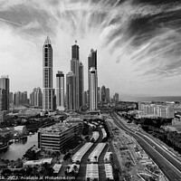 Buy canvas prints of UAE Dubai Sheikh Zayed road skyscrapers offices condominiums  by Spotmatik 