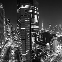 Buy canvas prints of Tokyo Japan city travel illuminated night view skyscrapers  by Spotmatik 