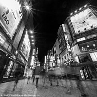 Buy canvas prints of Tokyo Japan Illuminated night Motion blur Ginza Shibuya  by Spotmatik 