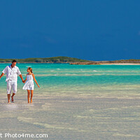 Buy canvas prints of Panorama of mother father with family walking on beach  by Spotmatik 