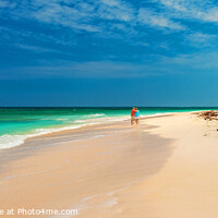 Buy canvas prints of Panoramic Bahamas tourist resort for romantic beach vacations by Spotmatik 