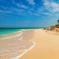 Buy canvas prints of Tropical ocean waves on paradise island beach Bahamas by Spotmatik 