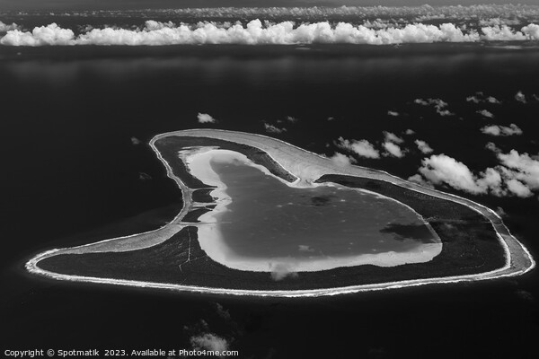 Aerial Tupai Island French Polynesia South Pacific Ocean Picture Board by Spotmatik 
