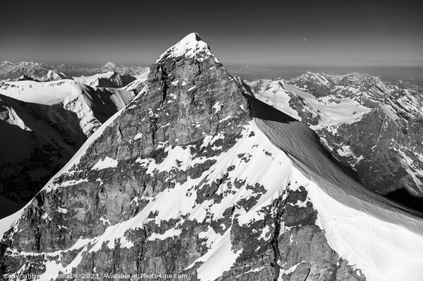 Aerial view of Switzerland mountain Peak cliff face Picture Board by Spotmatik 