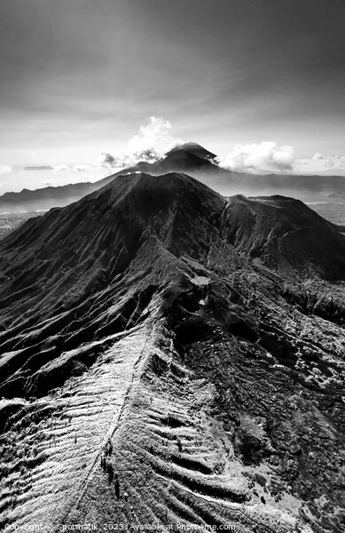 Aerial Mt Batur Mt Abang Volcano Bali Indonesia Picture Board by Spotmatik 
