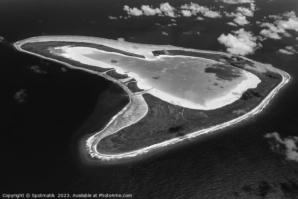 Aerial Tupai French Polynesia Heart Island Ocean Paradise  Picture Board by Spotmatik 