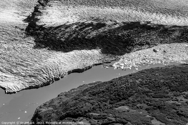 Aerial view Alaska USA glacier ice shelf environmental Picture Board by Spotmatik 