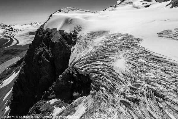 Aerial view glacier ice shelf Alaska Mountains Picture Board by Spotmatik 