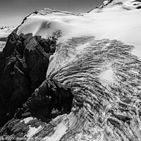 Buy canvas prints of Aerial view glacier ice shelf Alaska Mountains by Spotmatik 
