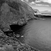 Buy canvas prints of Aerial remote wild volcanic coastline of Molokai USA by Spotmatik 