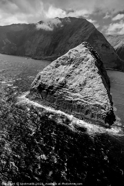 Aerial shoreline view of volcanic sea cliffs Molokai  Picture Board by Spotmatik 