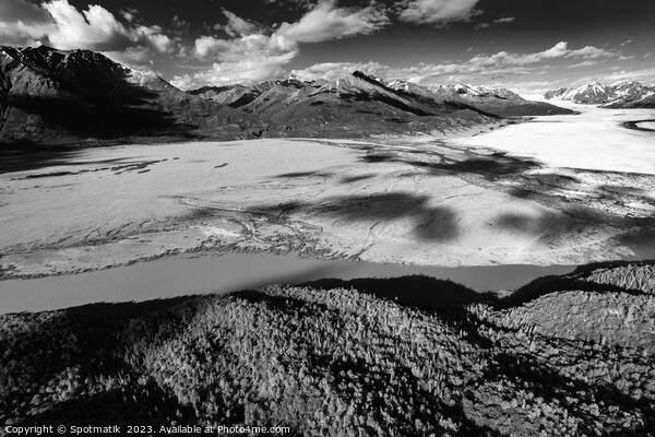 Aerial Alaskan view Knik glacier Chugach Mountains USA Picture Board by Spotmatik 