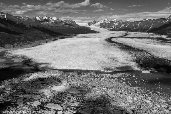 Aerial view Chugach Mountains Knik glacier Alaska America Picture Board by Spotmatik 