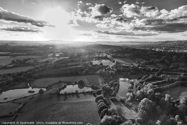 Aerial London sunset view of greenbelt countryside England Picture Board by Spotmatik 