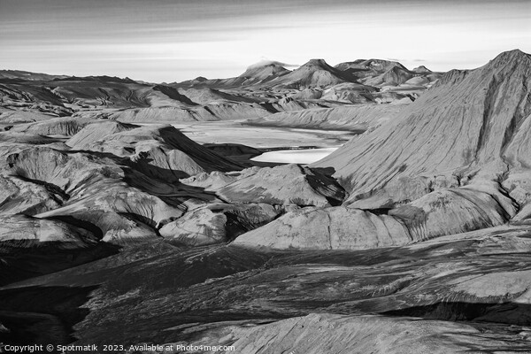 Aerial volcanic landscape Wilderness Landmannalaugar Picture Board by Spotmatik 